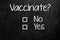 Vaccination check box on blackboard