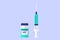 Vaccination icons. Syringe with bottle