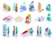 Vaccination Isometric Icons Collection