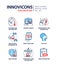 Vaccination - modern line design style icons set