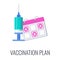 Vaccination plan icon. Schedule, dose of vaccine.