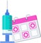 Vaccination plan icon. Schedule, dose of vaccine.