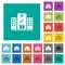 Vaccination station square flat multi colored icons