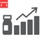 Vaccination statistics glyph icon, vaccination and covid-19, growth and vial vector icon, vector graphics, editable
