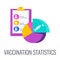 Vaccination statistics icon. Data on number of vaccines