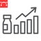 Vaccination statistics line icon, vaccination and covid-19, growth and vial vector icon, vector graphics, editable