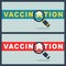 Vaccination word with magnifier concept