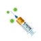 Vaccine against the Chinese virus Covid -19. Syringe with medicine for an outbreak of coronavirus.