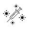 Vaccine anti covid-19. injection icon design, Medical health care emergency aid clinic and medication flat icon design Vector illu