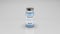 Vaccine for Covid-19. Dose bottle against gray background. 3d render