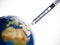 Vaccine Earth planet coronavirus syringes