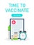 Vaccine from flu. Syringe for child with inoculation from coronavirus. Doctor shot injection for baby on clinic in time. Medicine