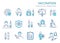 Vaccine icon set. Collection of syringe, coronavirus, covid 19 and more. Vector illustration. Editable Stroke