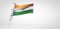 Vaccine immunization syringe with india flag. 3D Rendering