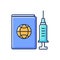 Vaccine passport RGB color icon