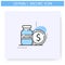 Vaccine price line icon. Editable illustration