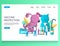 Vaccine protection vector website landing page design template