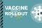 Vaccine Rollout - Vector Illustration with virus logos on a blue background