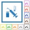 Vaccine storage temperature flat framed icons
