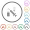 Vaccine storage temperature flat icons with outlines