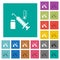 Vaccine storage temperature square flat multi colored icons