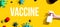 Vaccine theme with spray and viruses