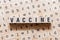 Vaccine word concept on cubes