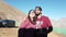 Vacuna, Chile - 2019-07-02 - Couple Wearing Special Glasses to Watch Solar Eclipse While Kissing