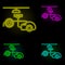 Vacuum cleaner carwash seat neon color set icon. Simple thin line, outline vector of car wash icons for ui and ux, website or