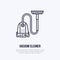 Vacuum cleaner flat line icon, logo. Vector illustration of household appliance for housework equipment shop or cleaning