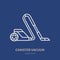Vacuum cleaner flat line icon, logo. Vector illustration of household appliance for housework equipment shop or cleaning