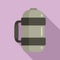 Vacuum insulated water bottle icon, flat style