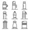 Vacuum insulated water bottleicons set, outline style