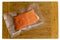 Vacuum packed fresh Atlantic salmon fillet