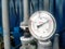 Vacuum pressure manometer for measuring installed in water or gas systems. focus on the pressure gauge