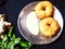 Vada with coconut chatni