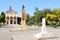 Vada, Italy. View of Garibaldi square piazza Garibaldi and church of San Leopoldo