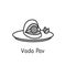 Vada pav line icon. Traditional Indian dish.Editable vector illustration