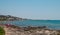 Vado Tower from the Marina di Salve on a hot summer day.