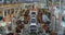 Vague premise of Assembly line production of cars. Defocused image of car factory