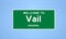 Vail, Arizona city limit sign. Town sign from the USA.