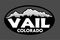 Vail Colorado with mountains illustration on white