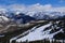 Vail, Colorado ski resort in winter with the snow covered Rocky Mountains