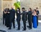 VAISON LA ROMAINE, FRANCE - AUGUST 4, 2016: Choral singers make a massage of each other before the performance.