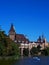 Vajdahunyad Castle is in the City Park of Budapest, Hungary. It was built in 1896 celebrated the 1,000 years of Hungary