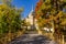 Vajdahunyad castle and park in autumn, Budapest, Hungary