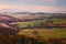 Val d`Orcia, Siena, Tuscany, Italy: landscape at sunrise of the countryside