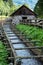 Val di Rabbi Valley of the Dolomites famous for its Tibetan bridges and ancient sawmills Alps Italy