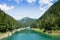 Val Noana artificial lake, Mezzano, Italy. Mountain landscape