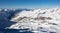 Val thorens les menuires valley sunset view snowy mountain landscape France alpes